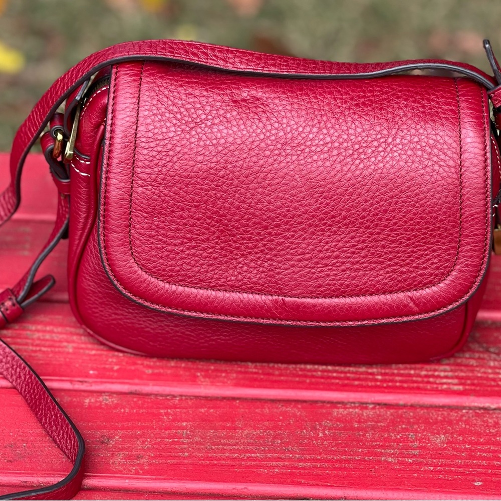 J Crew Deep Red Leather Purse